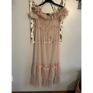 Rehab Sheer Nude Overlay Dress Size S/M